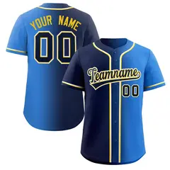 Royal Navy-Yellow Gradient Fashion Authentic Baseball Jersey