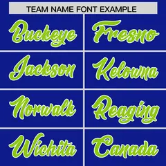 Royal Neon Green and Powder Blue Gradient Sides Football Jersey 3