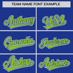 Royal Neon Green Contrast Raglan Sleeves Baseball Jersey 3