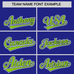 Royal Neon Green Edge Color Block Baseball Jersey 3