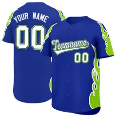Royal Neon Green Flame Outline Side Basketball Jersey 1
