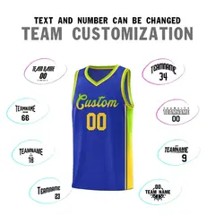 Royal Neon Green-Gold Gradient Basketball Jersey 4