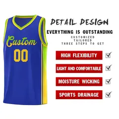 Royal Neon Green-Gold Gradient Basketball Jersey 5