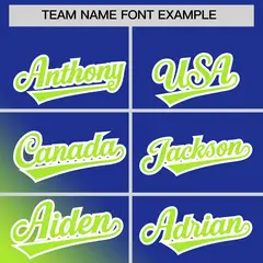 Royal Neon Green Gradient Diagonal Stripe Baseball Jersey 3