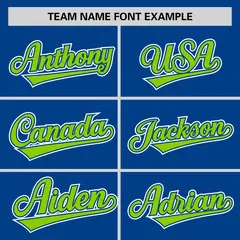 Royal Neon Green Half Stripe Authentic Baseball Jersey 3