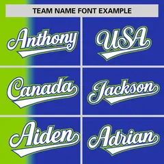 Royal Neon Green Pinstripe Gradient Baseball Jersey 3