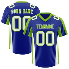 Royal Neon Green Side Stripe Authentic Football Jersey