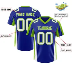 Royal Neon Green Side Stripe Authentic Football Jersey 2
