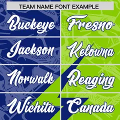Royal Neon Green Split Lightning Pattern Football Jersey 3