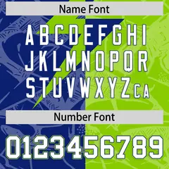 Royal Neon Green Split Lightning Pattern Football Jersey 4