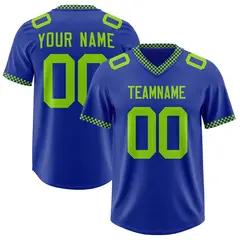 Royal Neon Green Square Neckline Football Jersey