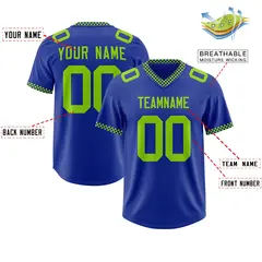 Royal Neon Green Square Neckline Football Jersey 2