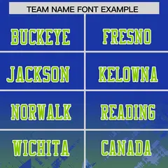 Royal Neon Green Star Gradient Flag Football Jersey 3