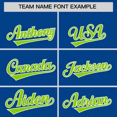 Royal Neon Green Star Ribbing Authentic Baseball Jersey 3