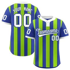 Royal Neon Green Stripe Two-Button Softball Jersey