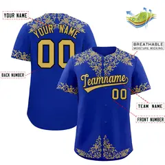 Royal Old Gold Baroque Style Baseball Jersey 2