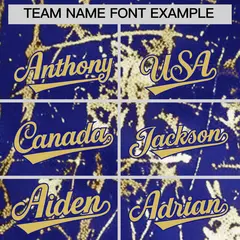 Royal Old Gold Black & Shiny Gold Cracked Foil Hip Hop Baseball Jersey 4