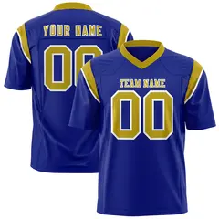 Royal Old Gold Shoulder Cut Two-Tone Flag Football Jersey