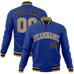 Royal Old Gold-White Varsity Full-Snap Letterman Jacket 1