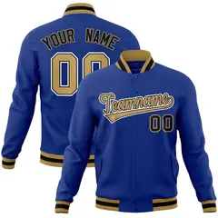 Royal Old Gold-White Varsity Full-Snap Letterman Jacket 1