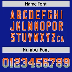 Royal Orange and Bright Green Gradient Sides Football Jersey 4