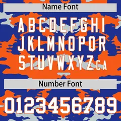 Royal Orange and Silver Camo Sleeveless Baseball Jersey 4
