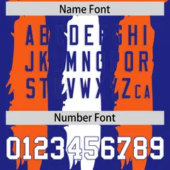 Royal Orange and White Graffiti Flag Football Jersey 4