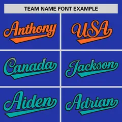 Royal Orange-Aqua Gradient Side Baseball Jersey 3