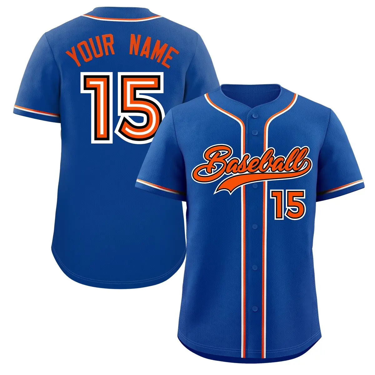 Royal Orange Authentic Classic Baseball Jersey