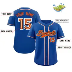 Royal Orange Authentic Classic Baseball Jersey 2