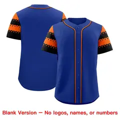 Royal Orange Black Sleeve Flag Lace Baseball Jersey 7