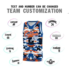 Royal Orange-Black-White Camo Basketball Jersey 4