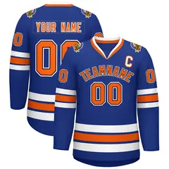 Royal Orange Black-White Classic Hockey Jersey 1