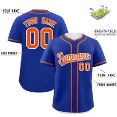 Royal Orange Classic Authentic Baseball Jersey 2