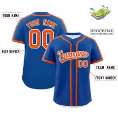 Royal Orange Classic Authentic Baseball Jersey 2