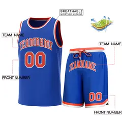 Royal-Orange Classic Sets Basketball Jersey 2