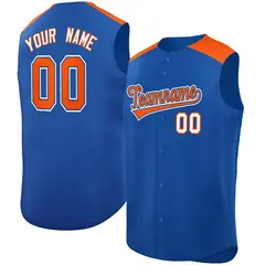 Royal Orange Classic Sleeveless Baseball Jersey 1