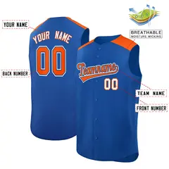 Royal Orange Classic Sleeveless Baseball Jersey 2