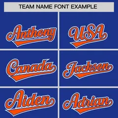 Royal Orange Color Block Authentic Baseball Jersey 3