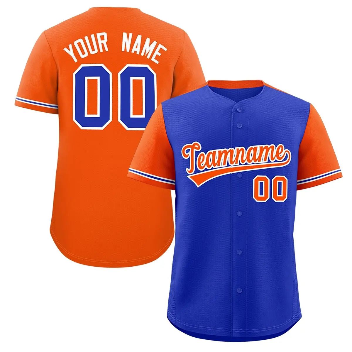 Royal Orange Color Block Raglan Baseball Jersey