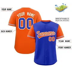 Royal Orange Color Block Raglan Baseball Jersey 2