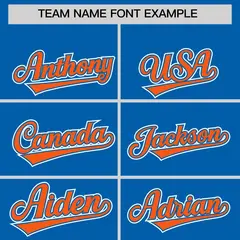 Royal Orange Color Block Side Dotted Line Baseball Jersey 3