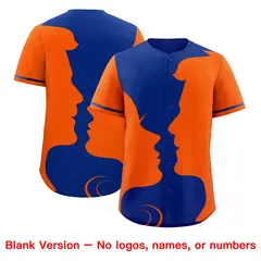 Royal Orange Couple Silhouettes Valentine's Day Baseball Jersey 2