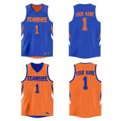 Royal Orange Double Side Athletic Basketball Jersey