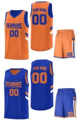 Royal Orange Double Side Sportswear Basketball Jersey 3