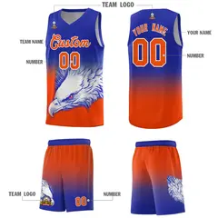 Royal Orange Eagle Graffiti Pattern Basketball Jersey 3