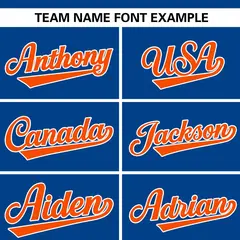 Royal Orange Flame Graffiti Authentic Baseball Jersey 3