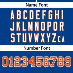 Royal Orange Flame Graffiti Authentic Baseball Jersey 4