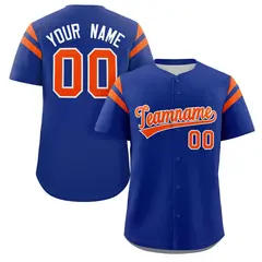 Royal Orange Full Button Classic Authentic Baseball Jersey