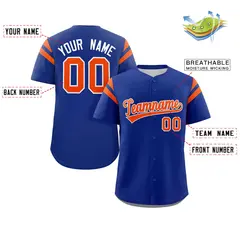 Royal Orange Full Button Classic Authentic Baseball Jersey 2